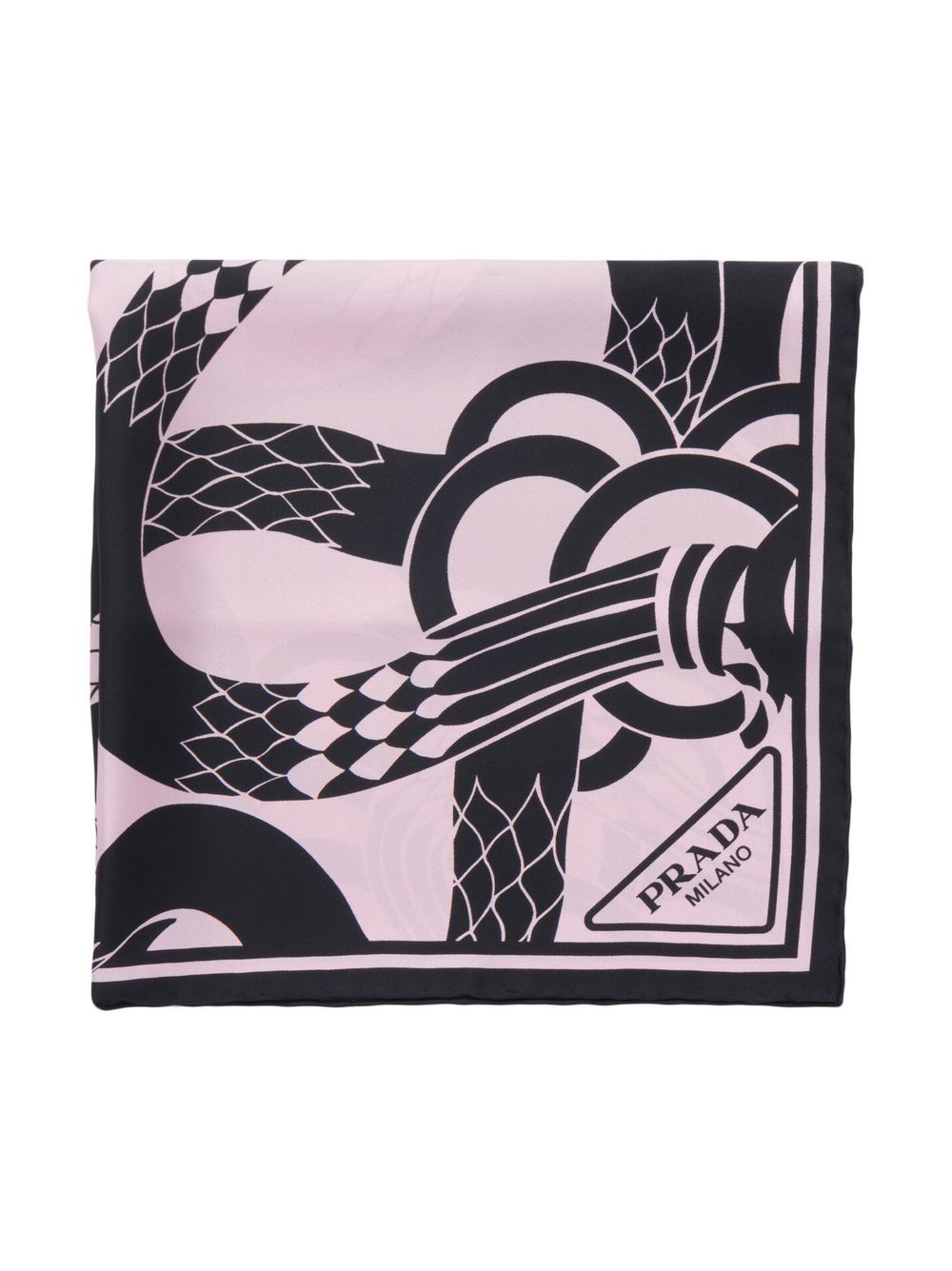 Prada snake-print twill scarf - Pink von Prada