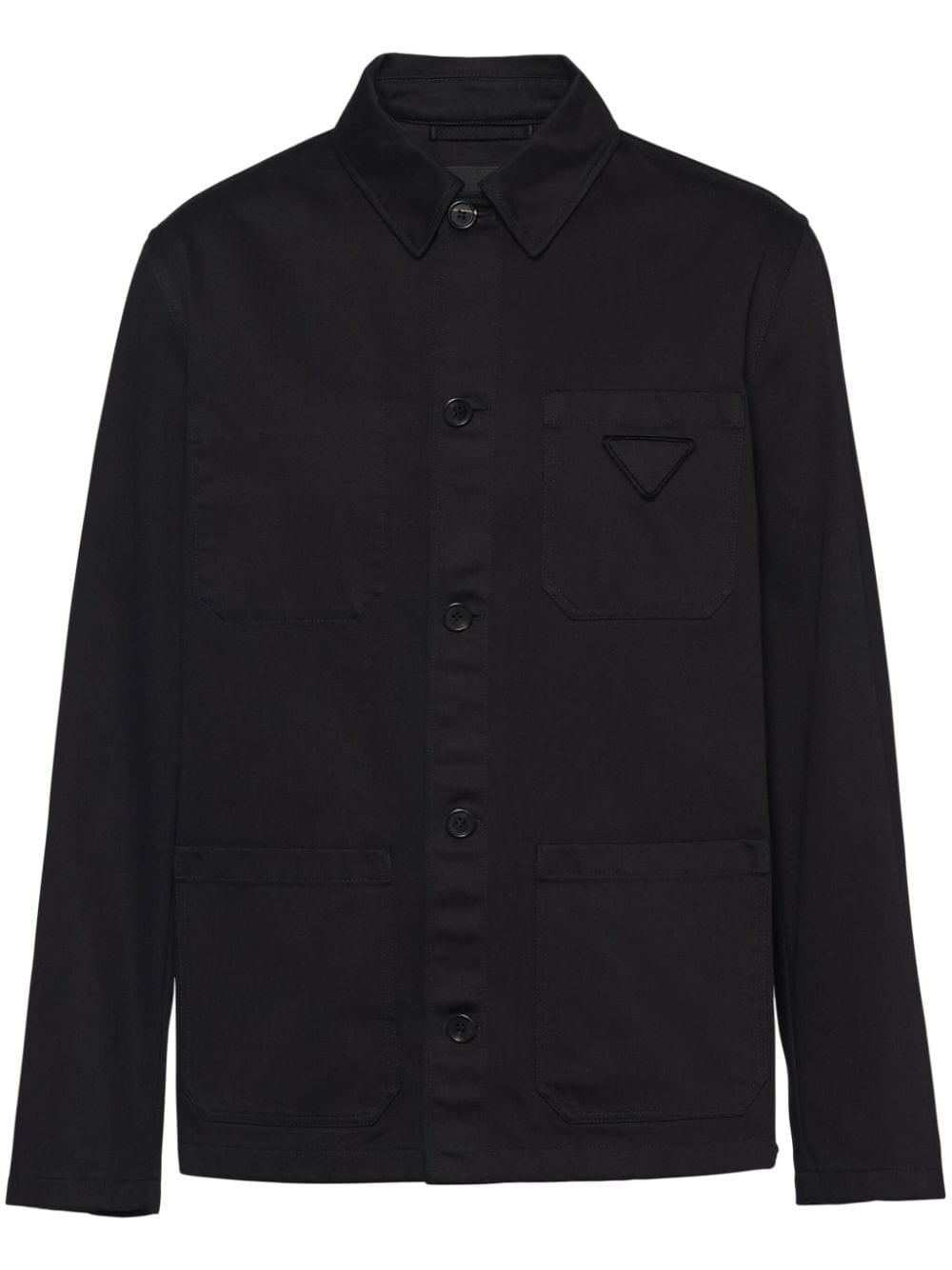 Prada single-breasted cotton jacket - Black von Prada
