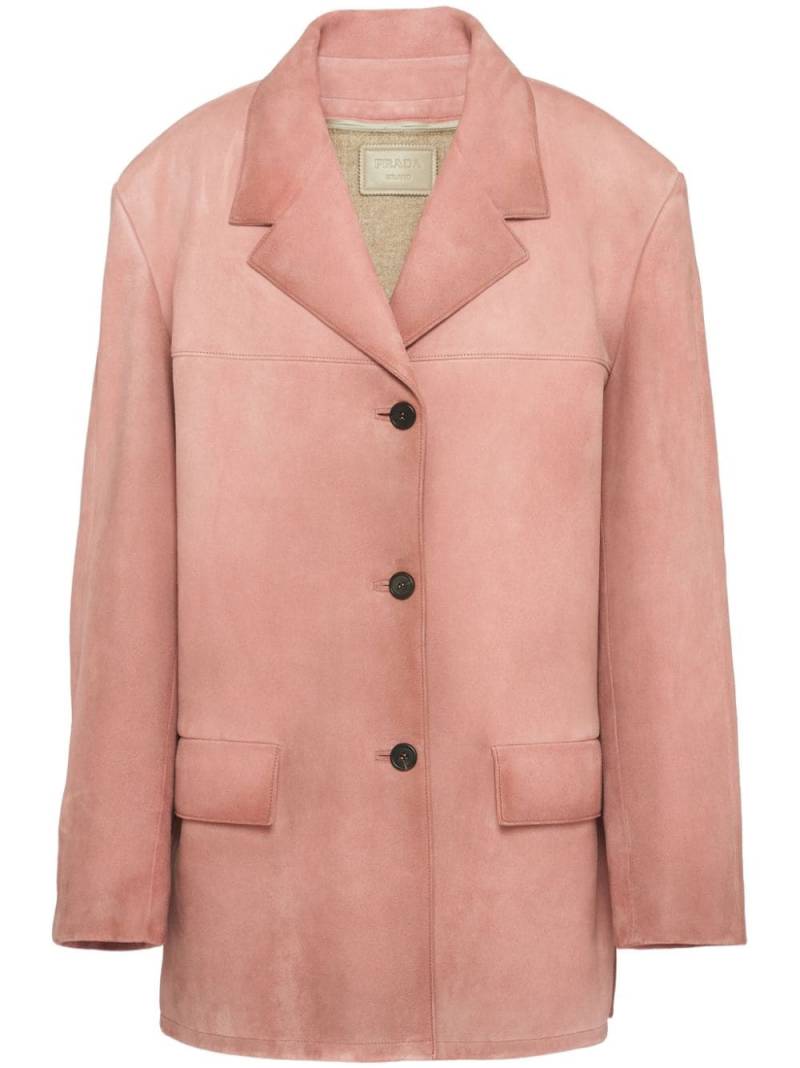 Prada single-breasted suede jacket - Pink von Prada