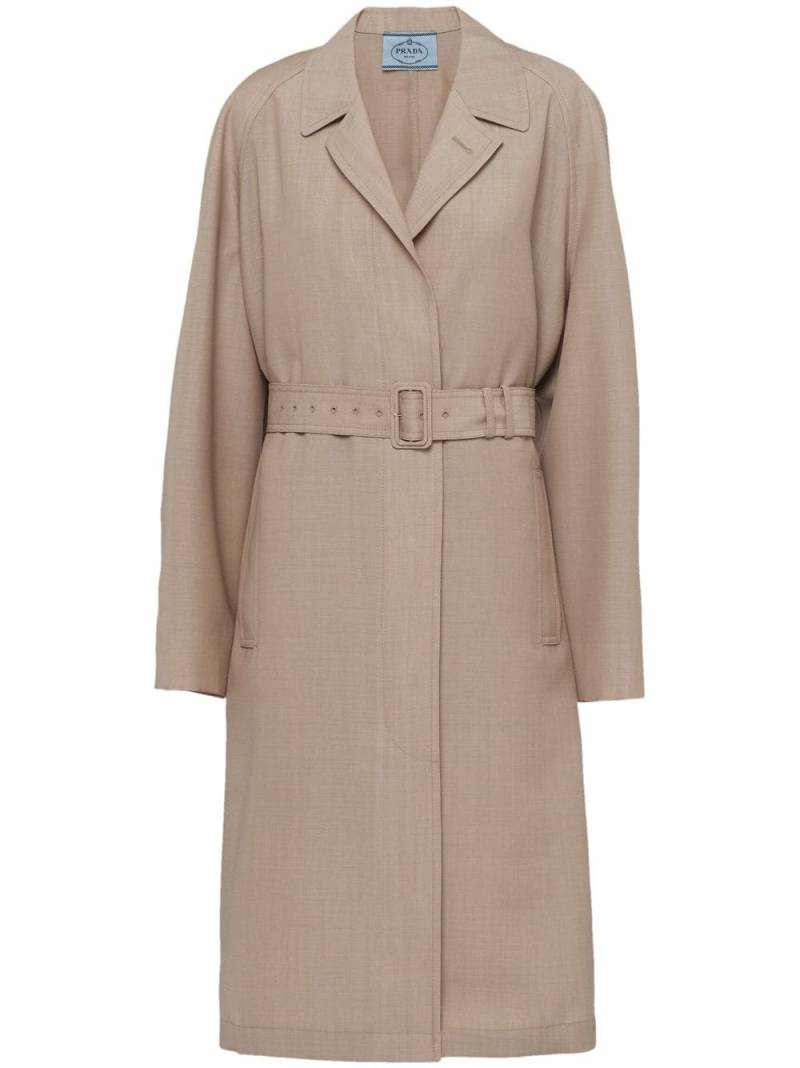 Prada single-breasted mohair-wool coat - Neutrals von Prada