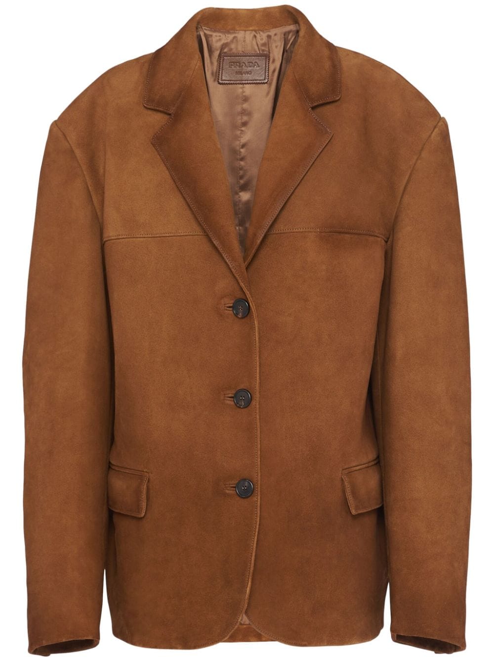 Prada single-breasted suede blazer - Brown von Prada