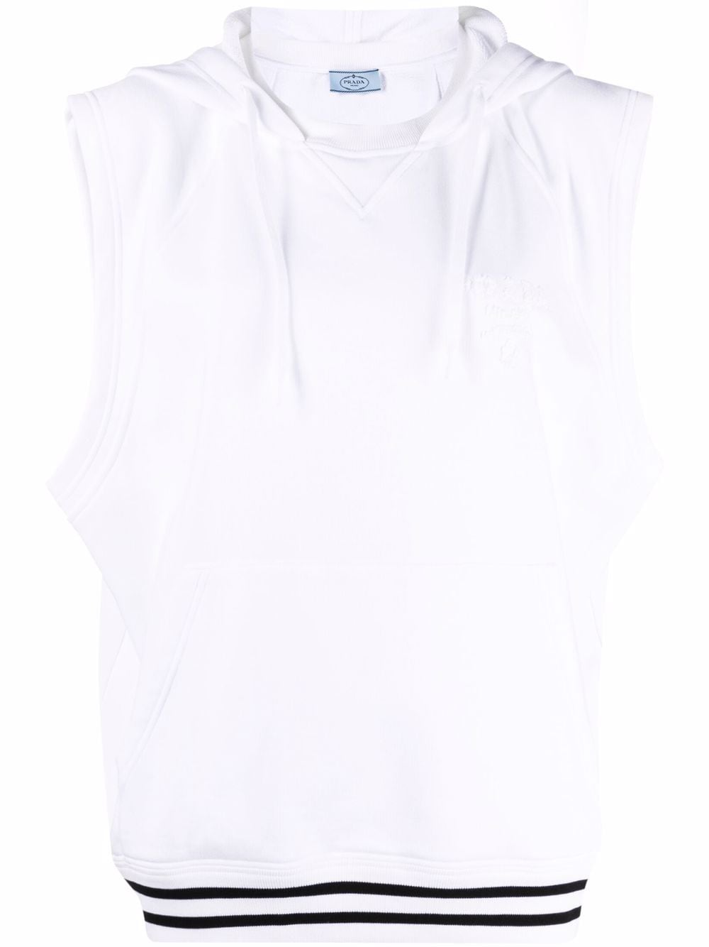 Prada sleeveless drawstring hoodie - White von Prada