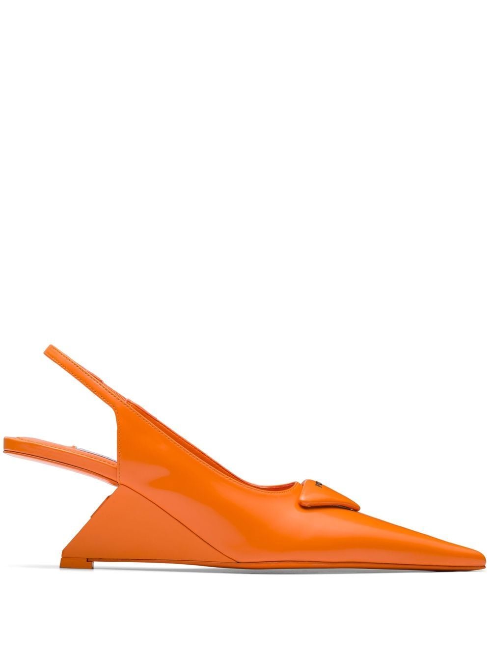 Prada slingback 70mm block heel pumps - Orange von Prada