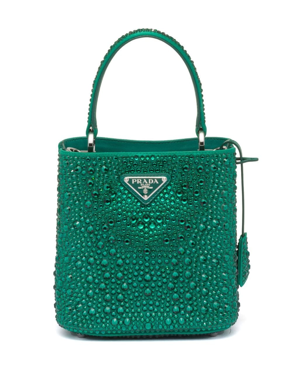 Prada small Panier crystal-embellished tote bag - Green von Prada