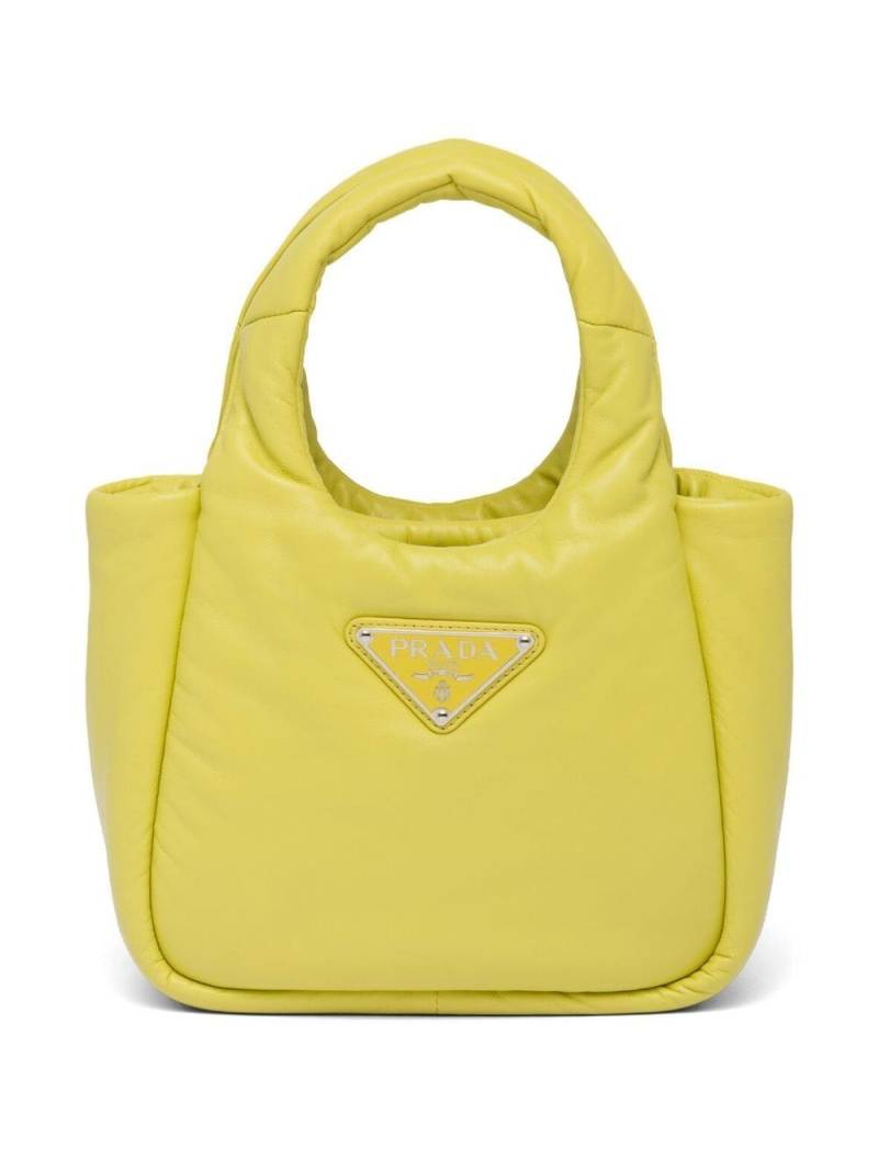 Prada small padded leather tote bag - Green von Prada