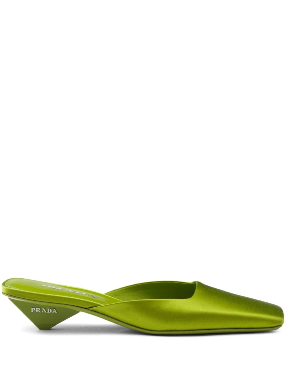 Prada square-toe satin mules - Green von Prada