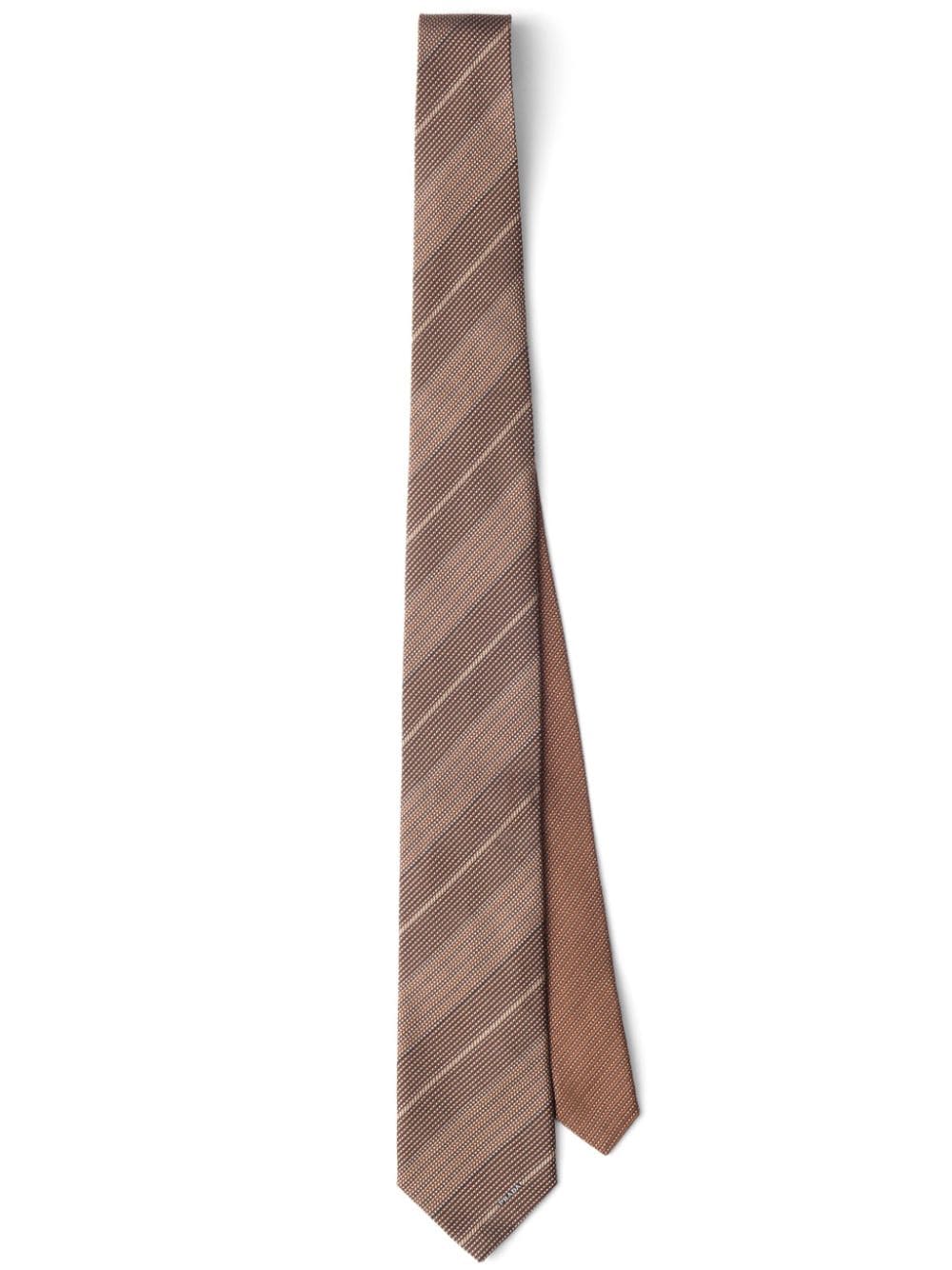 Prada striped silk-jacquard tie - Brown von Prada