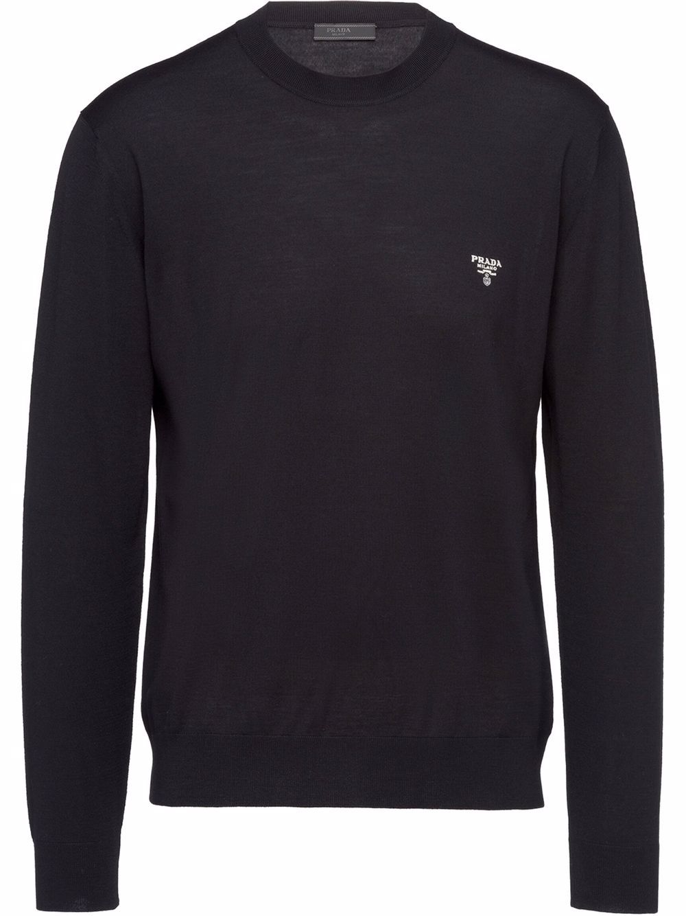 Prada logo-embroidered wool jumper - Black von Prada