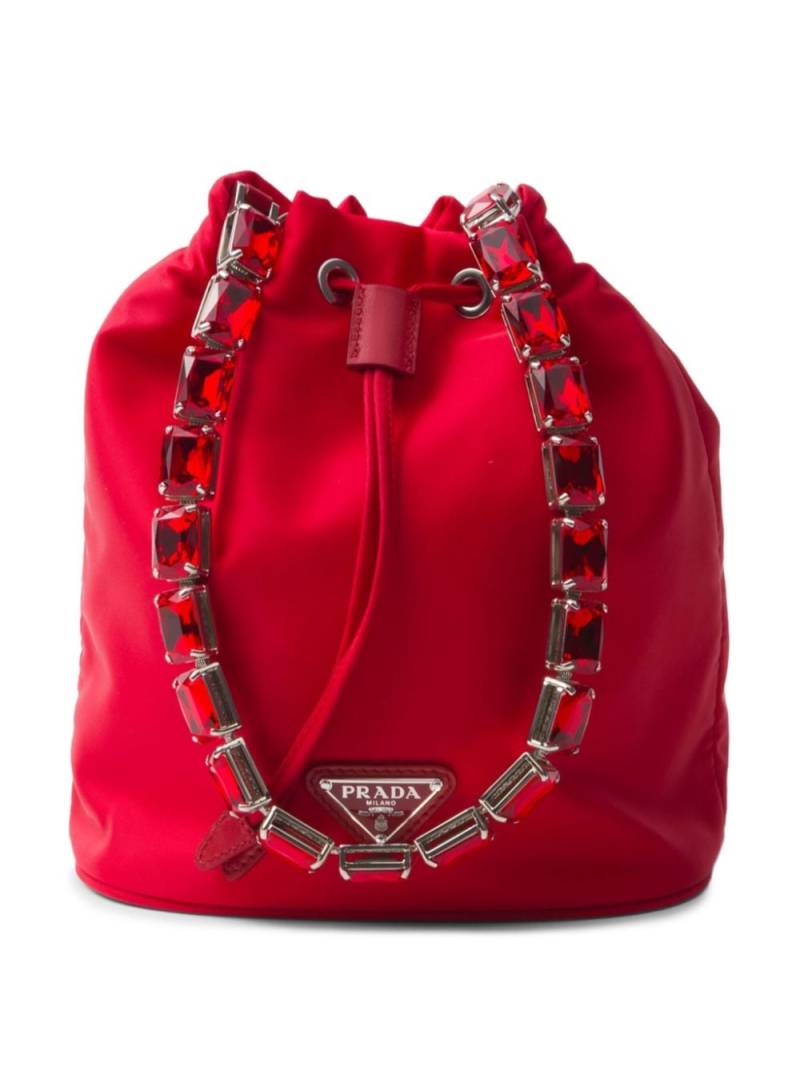 Prada triangle-logo Re-Nylon mini bag - Red von Prada