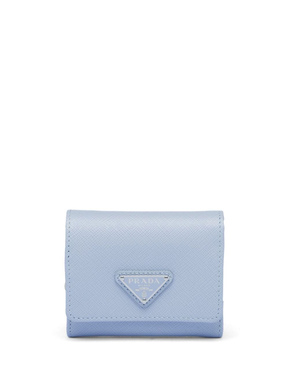 Prada triangle-logo Saffiano leather wallet - Blue von Prada