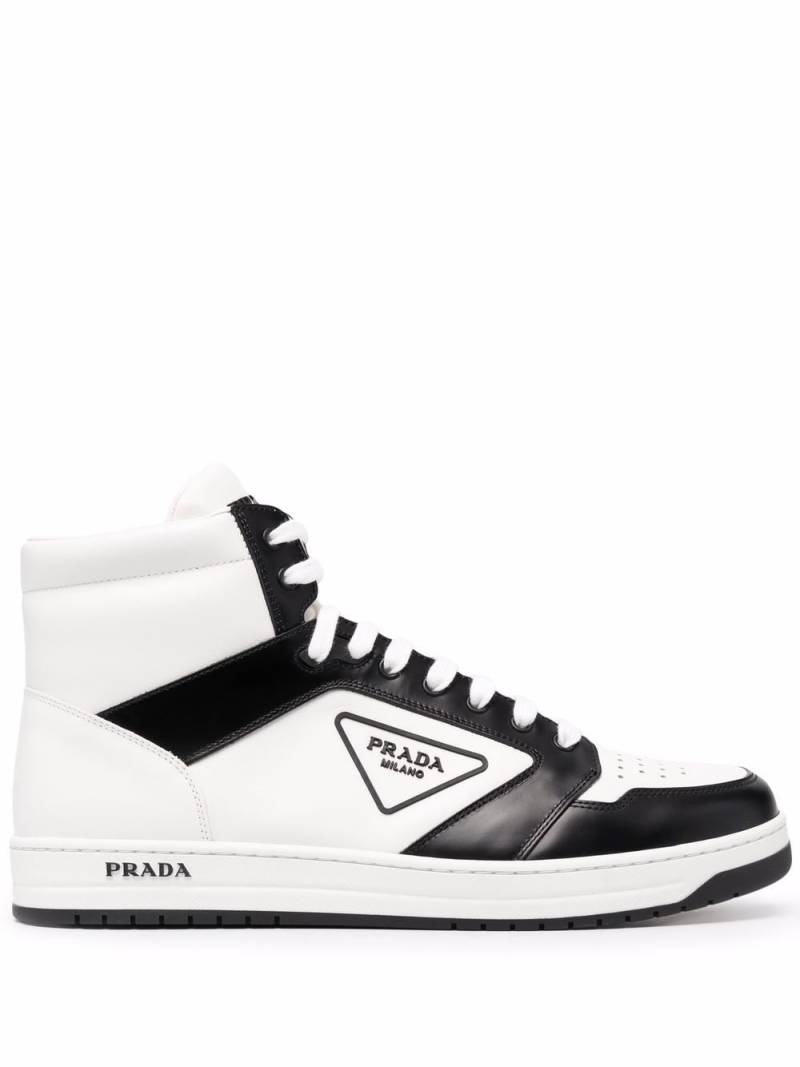 Prada triangle-logo contrast-trim sneakers - White von Prada