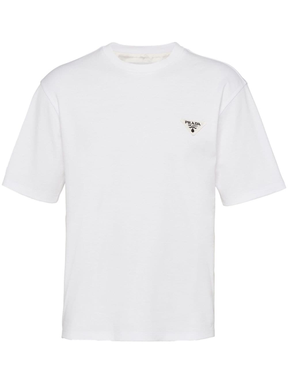 Prada triangle-logo cotton T-shirt - White von Prada