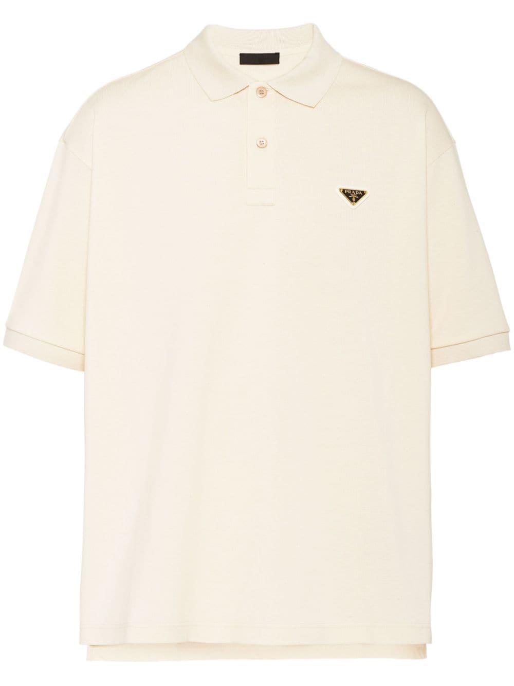 Prada triangle-logo cotton polo shirt - Neutrals von Prada