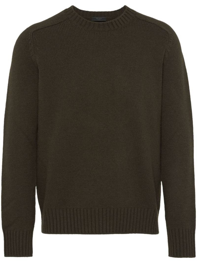 Prada triangle-logo crew-neck jumper - Green von Prada