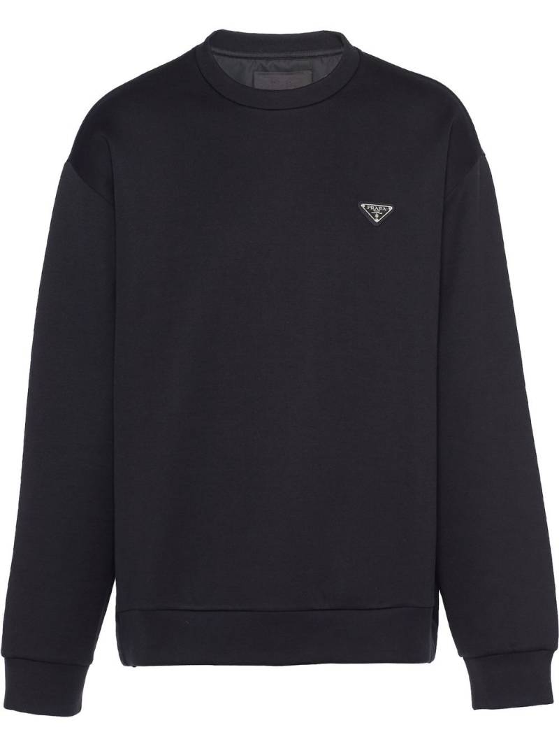 Prada triangle-logo cotton sweatshirt - Black von Prada