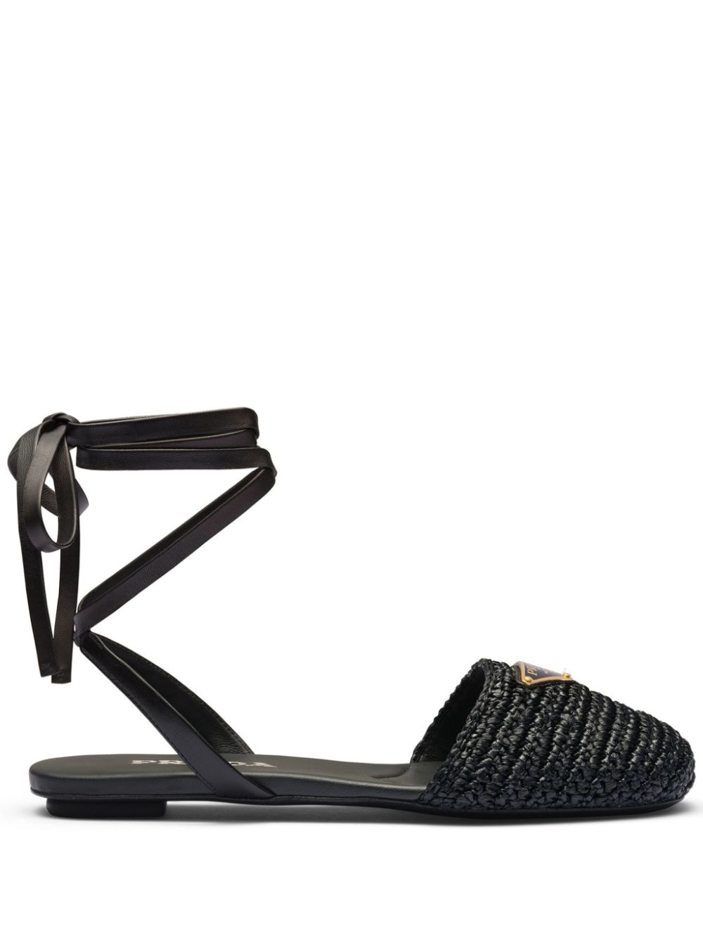 Prada triangle-logo crochet sandals - Black von Prada