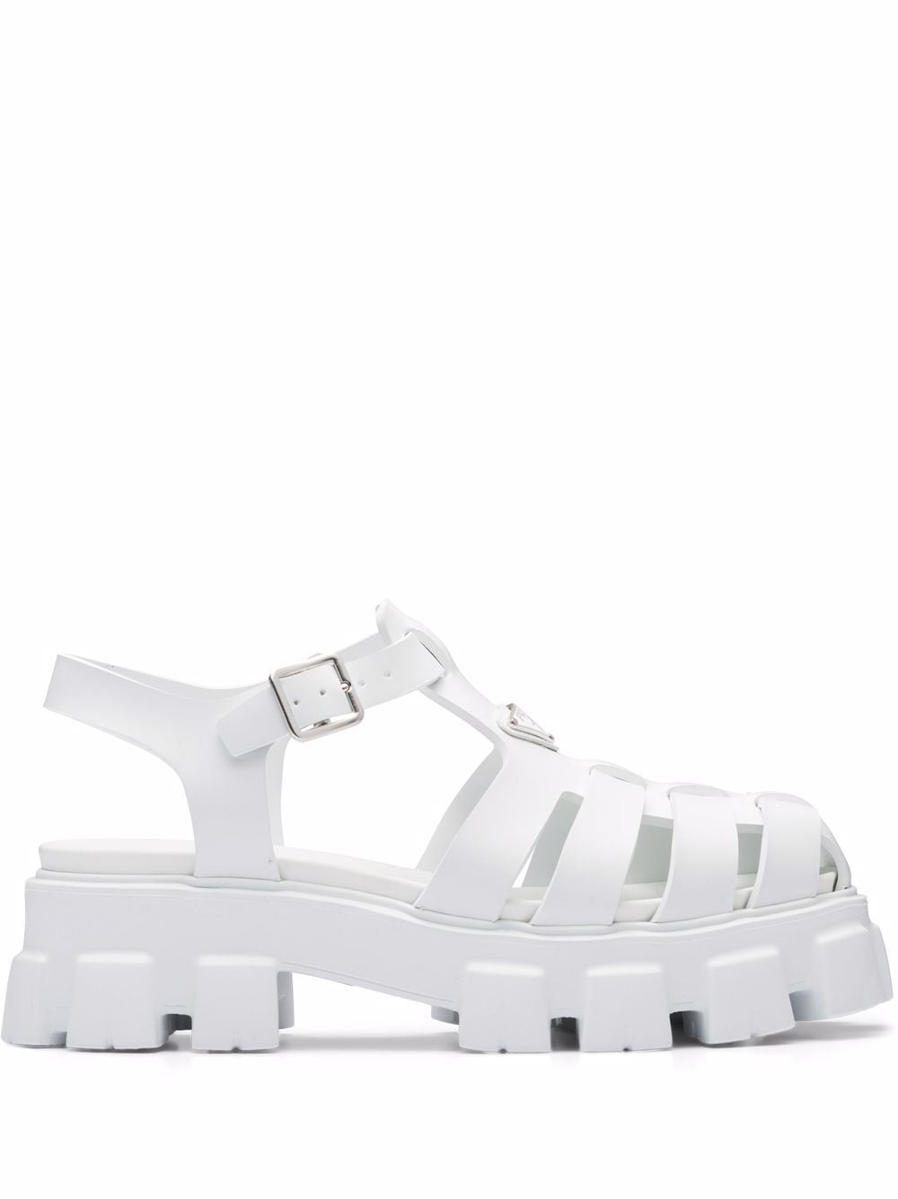 Prada triangle-logo fisherman sandals - White von Prada