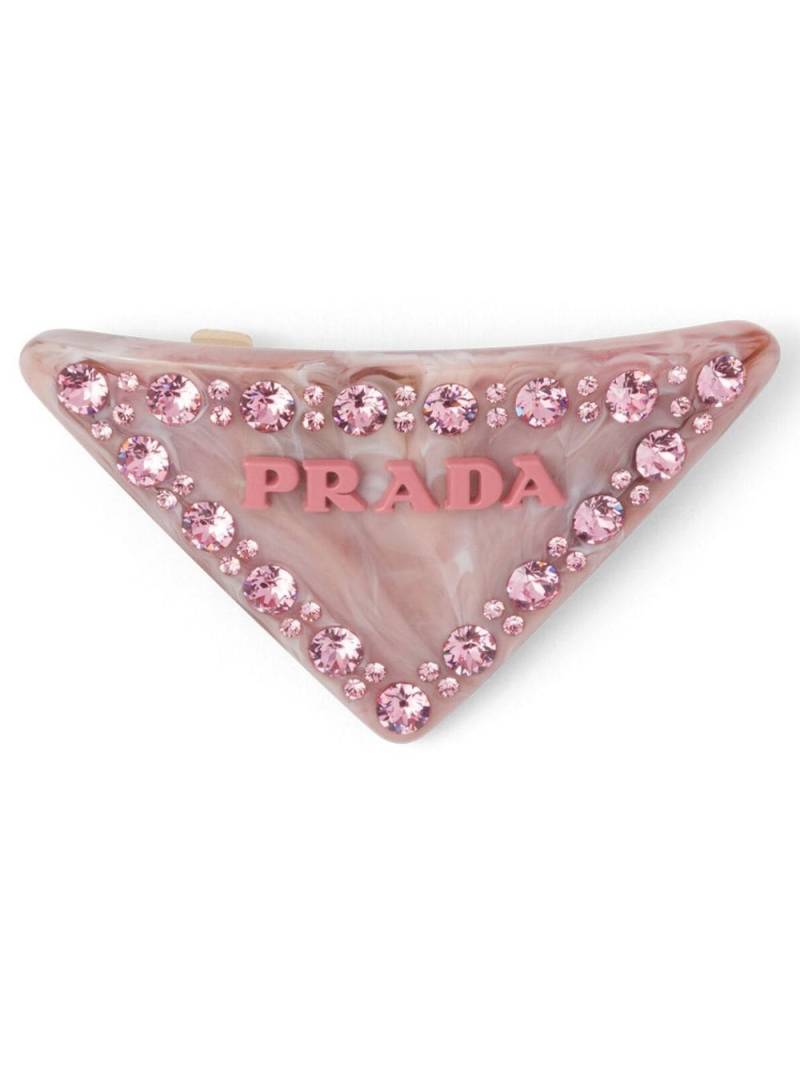 Prada triangle-logo hair clip - Pink von Prada