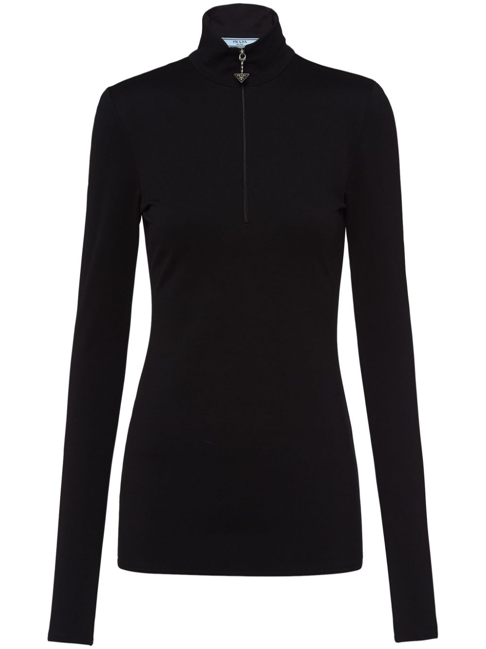 Prada triangle-logo roll-neck top - Black von Prada