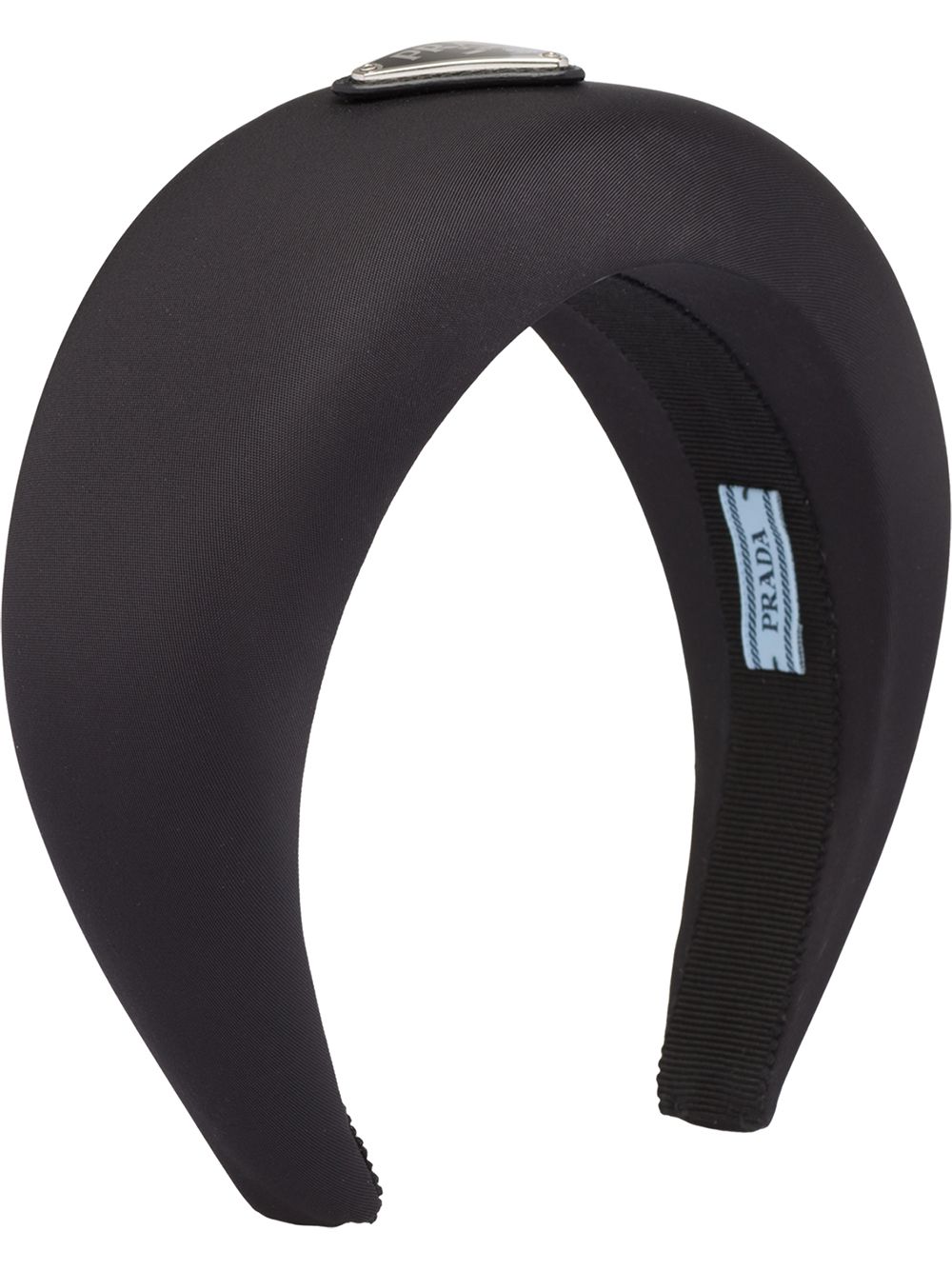 Prada Re-Nylon triangle-logo headband - Black von Prada