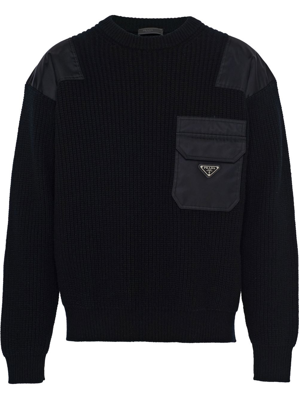 Prada Re-Nylon triangle-logo jumper - Black von Prada