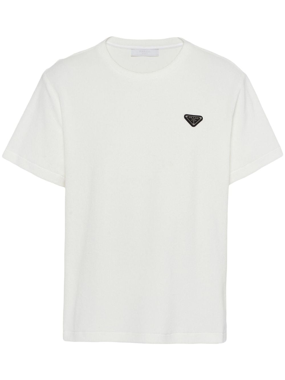 Prada triangle-logo terry T-shirt - White von Prada
