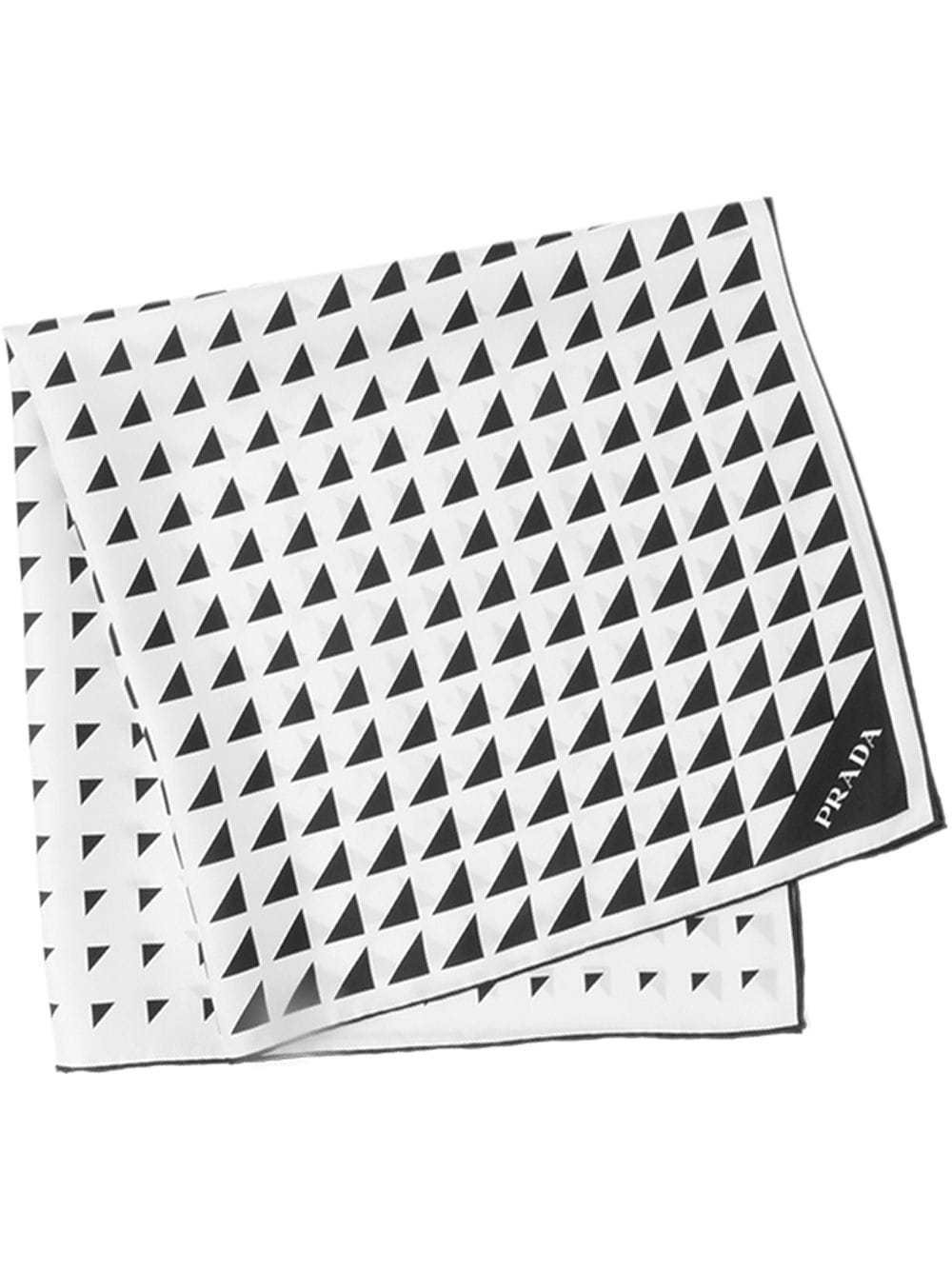 Prada triangle-logo twill scarf - White von Prada