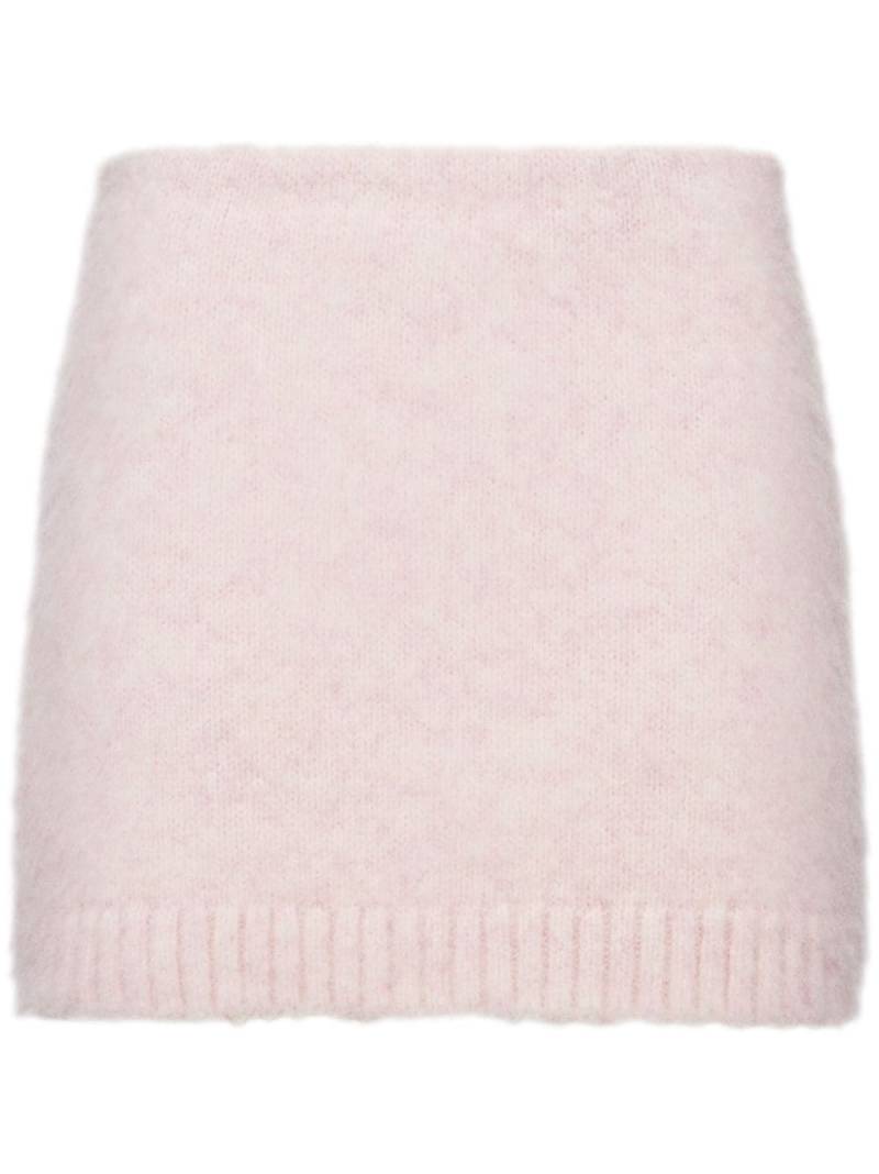 Prada triangle-logo wool miniskirt - Pink von Prada