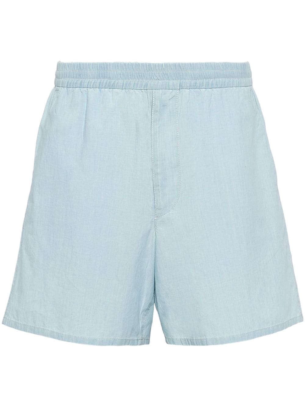 Prada triangle-patch elasticated-waist shorts - Blue von Prada