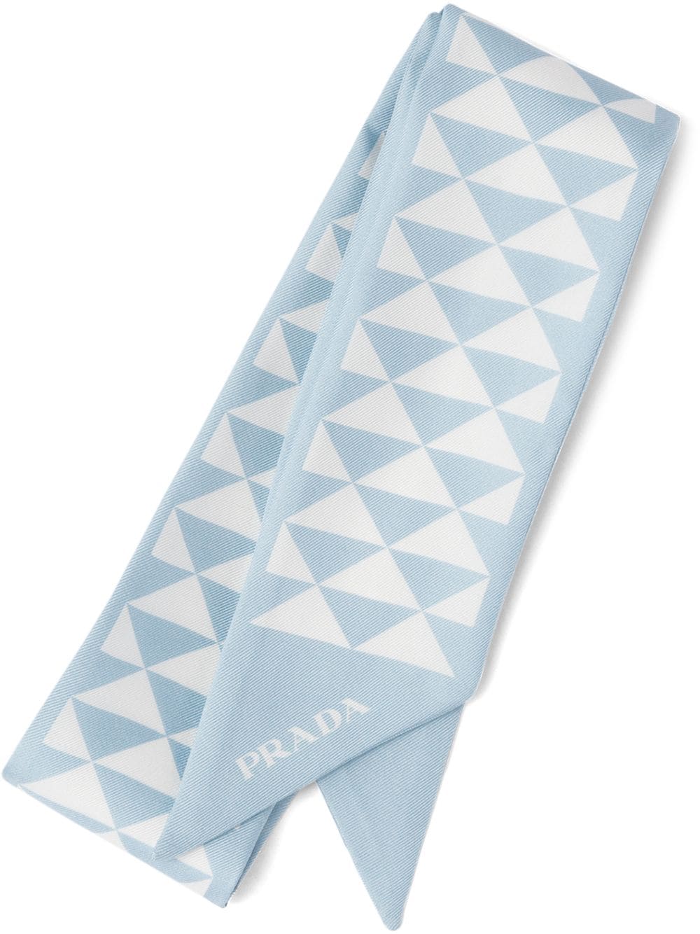 Prada triangle-logo twill scarf - Blue von Prada