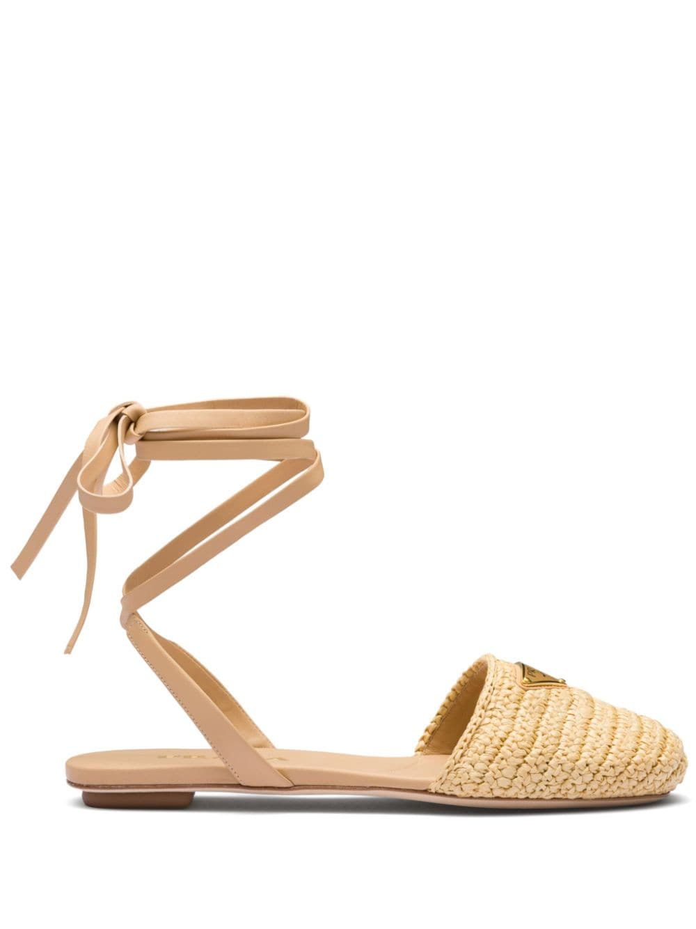 Prada woven raffia sandals - Neutrals von Prada