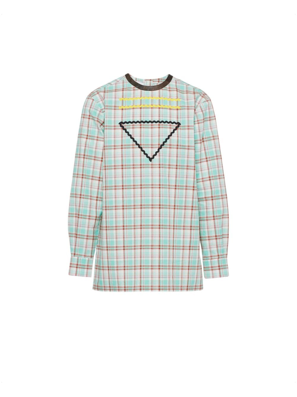 Prada zigzag-trim cotton shirt - White von Prada