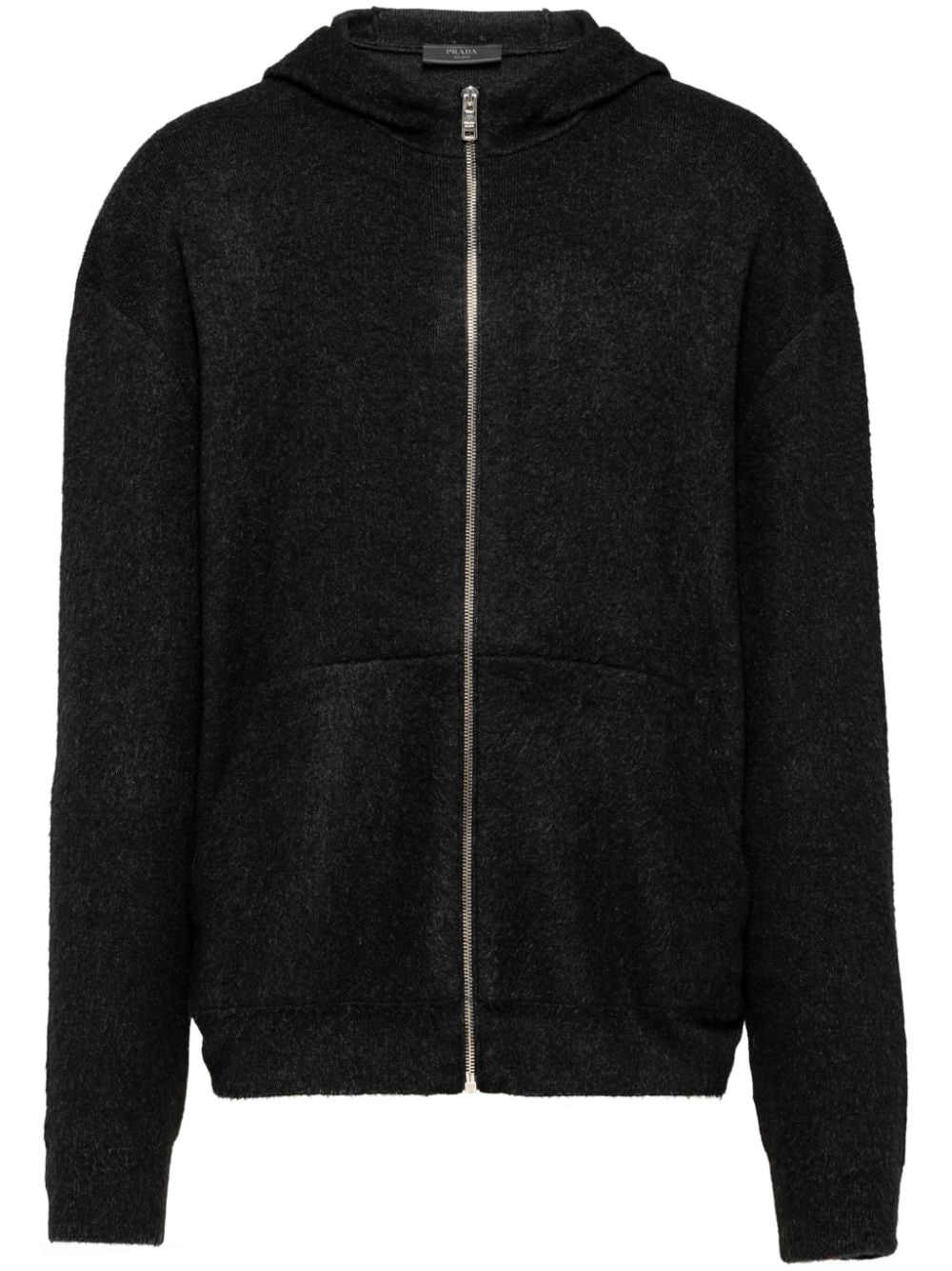 Prada zip-front cashmere hoodie - Grey von Prada