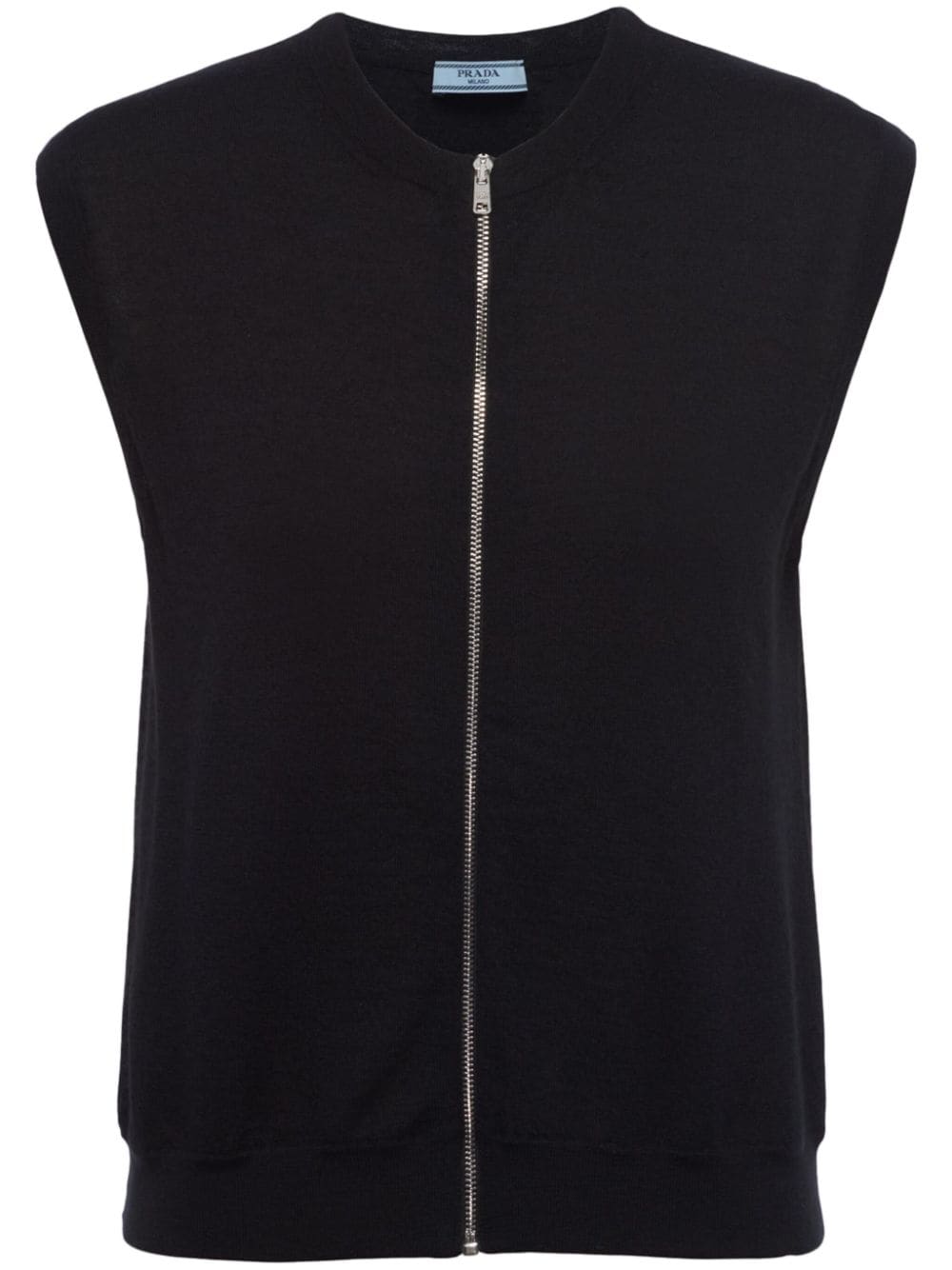 Prada zip-up cashmere vest - Black von Prada