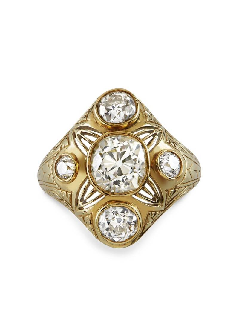 Pragnell Vintage 1837-1890 15kt yellow gold Victorian diamond cluster ring von Pragnell Vintage