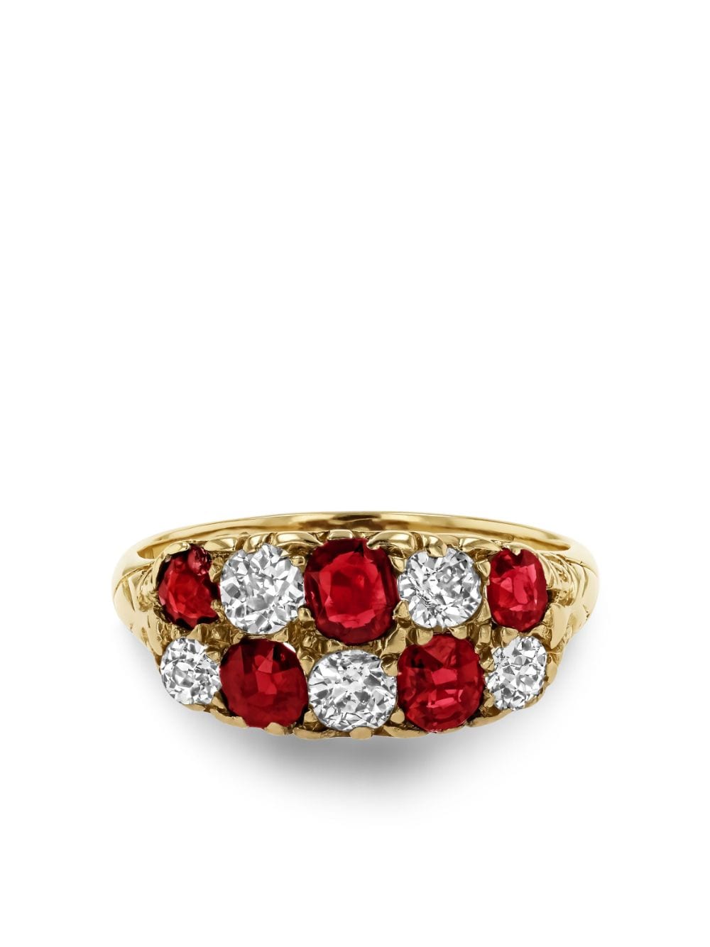 Pragnell Vintage 1880s 18kt yellow gold Victorian ruby and diamond ring von Pragnell Vintage