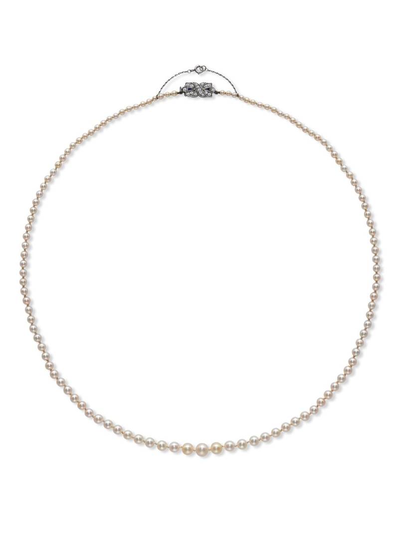 Pragnell Vintage 1911-1940 18kt white gold Art Deco saltwater pearl and diamond necklace - Silver von Pragnell Vintage