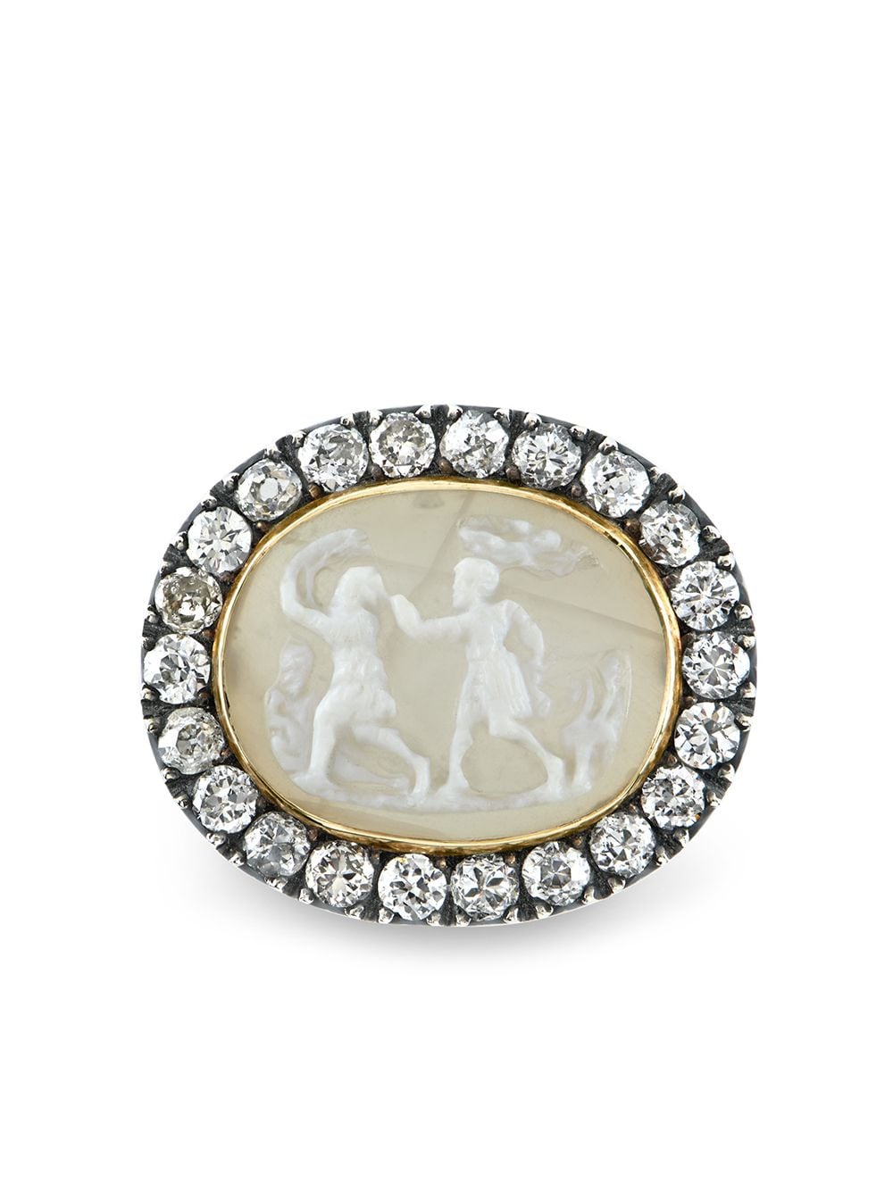 Pragnell Vintage 1714-1830 18kt yellow gold Georgian agate cameo diamond ring von Pragnell Vintage