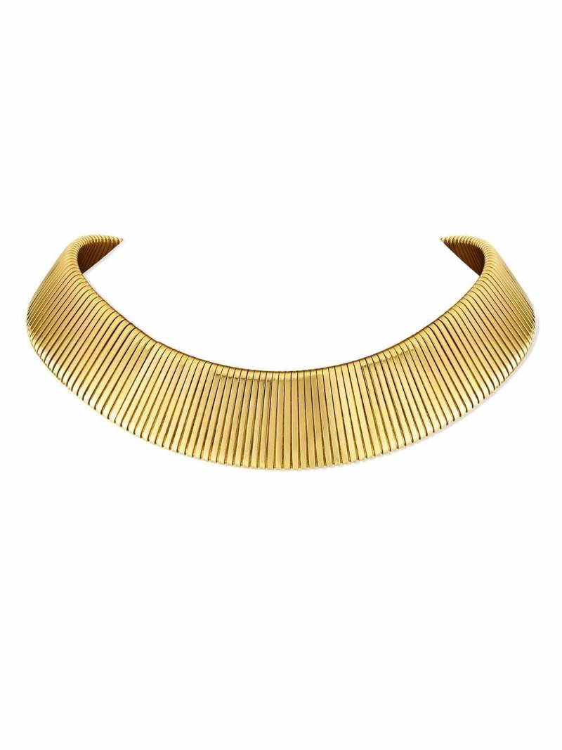 Pragnell Vintage 18kt yellow gold Retro gas pipe collar necklace von Pragnell Vintage