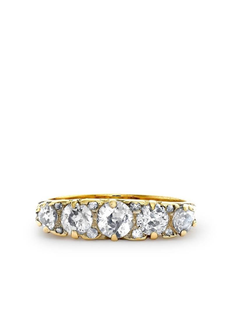 Pragnell Vintage 18kt yellow gold Victorian inspired diamond five stone ring von Pragnell Vintage