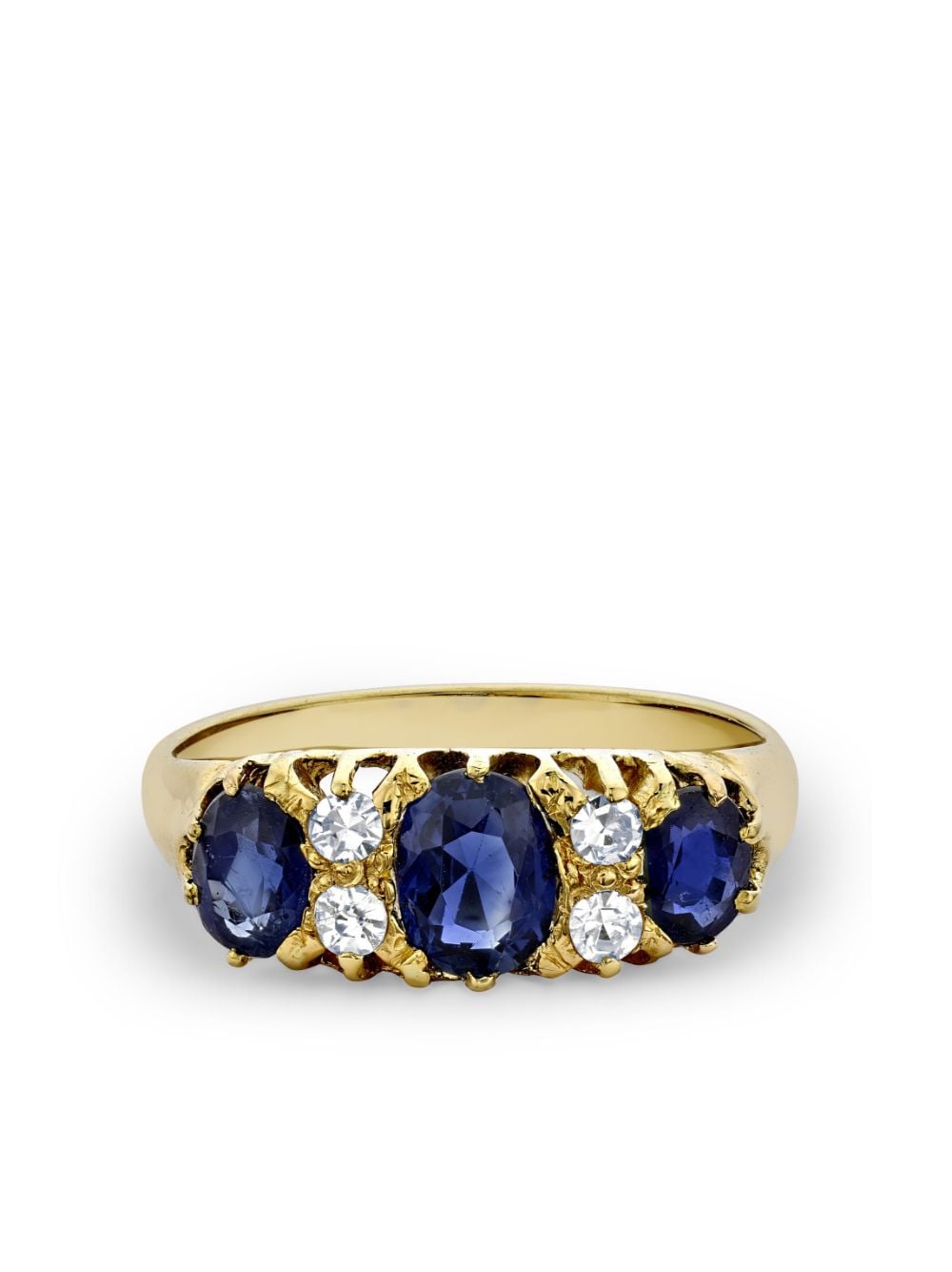 Pragnell Vintage 18kt yellow gold Victorian sapphire and diamond ring von Pragnell Vintage