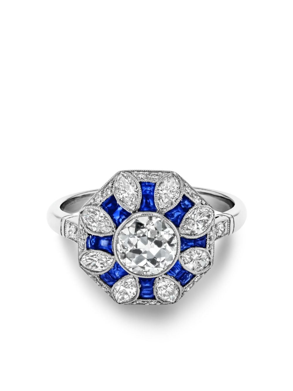 Pragnell Vintage 1911-1940 platinum sapphire diamond ring - Silver von Pragnell Vintage