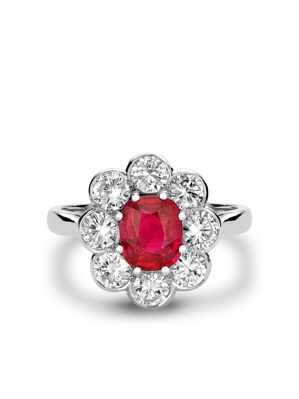 Pragnell Vintage Contemporary platinum ruby and diamond ring - Silver von Pragnell Vintage
