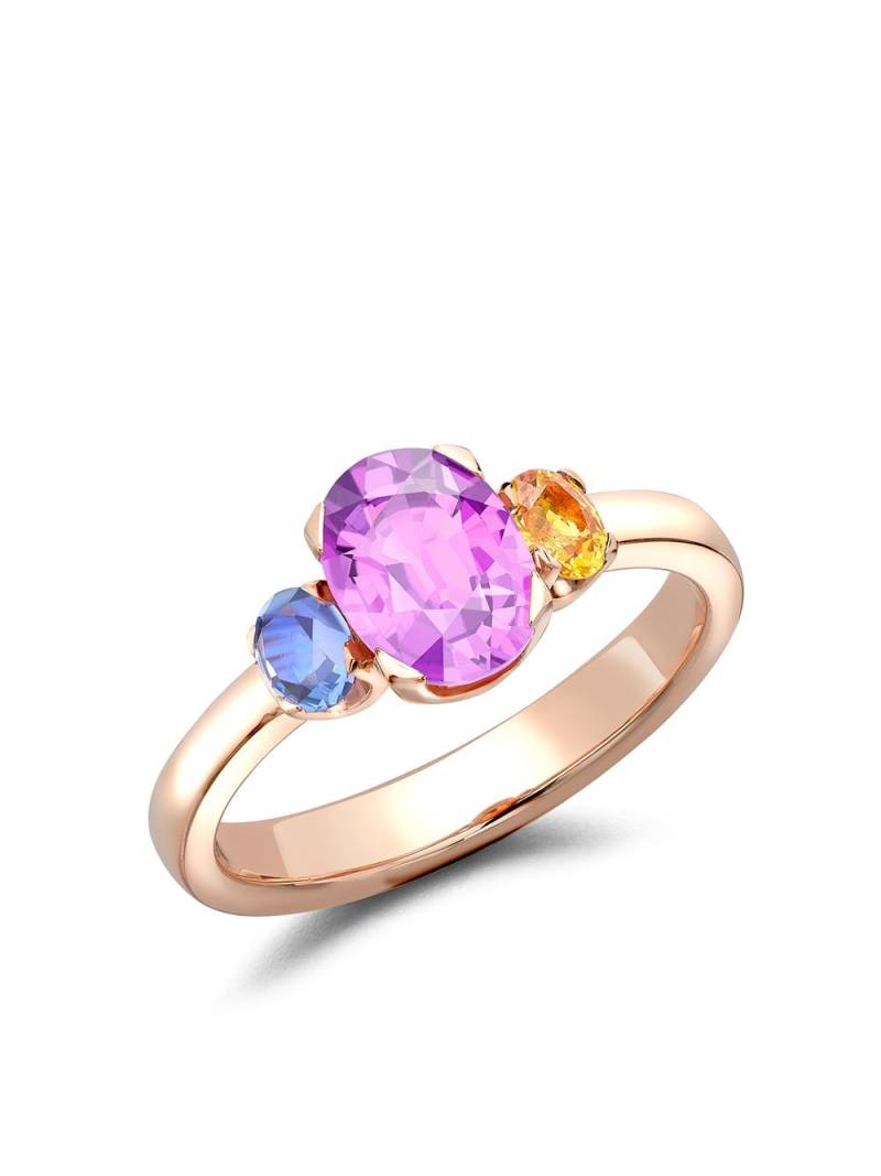 Pragnell 18kt rose gold Rainbow Fancy Three-Stone sapphire ring - Pink von Pragnell
