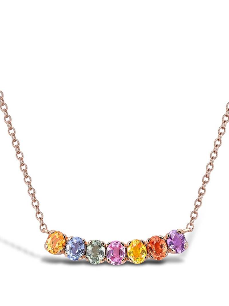 Pragnell 18kt rose gold Rainbow Fancy sapphire line pendant necklace - Pink von Pragnell