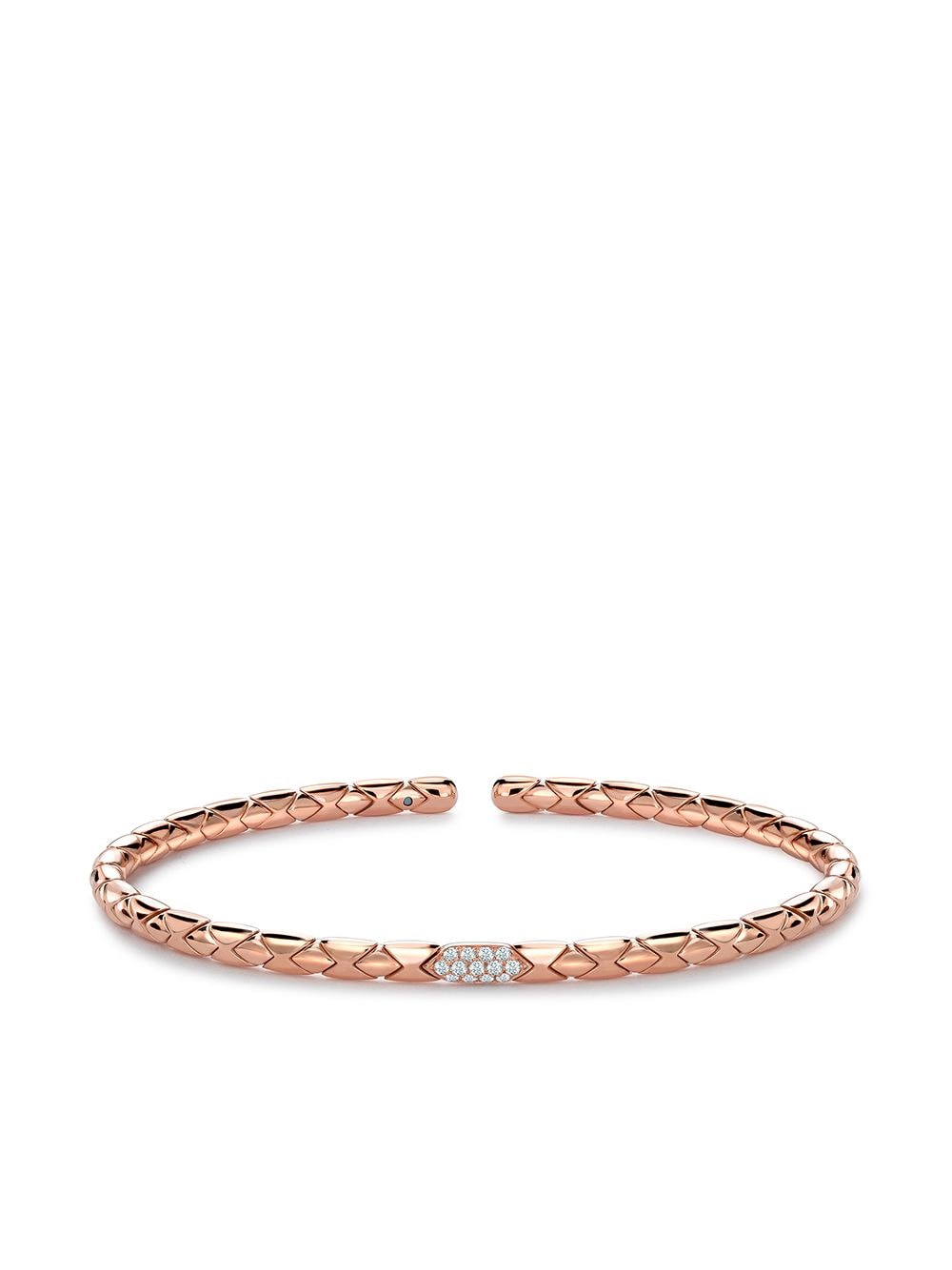 Pragnell 18kt rose gold diamond Groove textured bangle bracelet - Pink von Pragnell