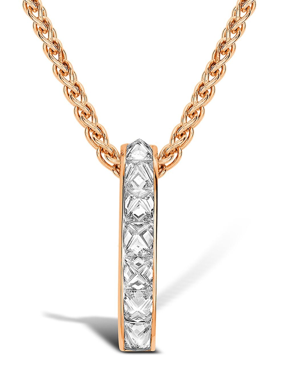 Pragnell 18kt rose gold diamond bar RockChic pendant - Pink von Pragnell