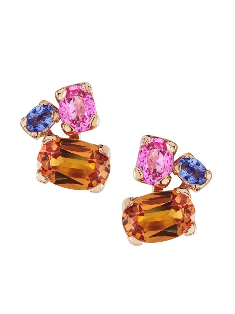 Pragnell 18kt rose gold sapphire Rainbow stud earrings - Pink von Pragnell