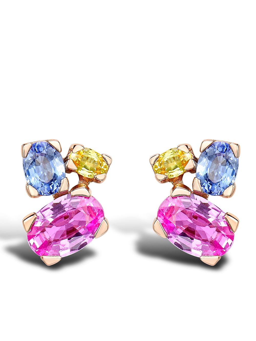 Pragnell 18kt rose gold sapphire Rainbow stud earrings - Pink von Pragnell