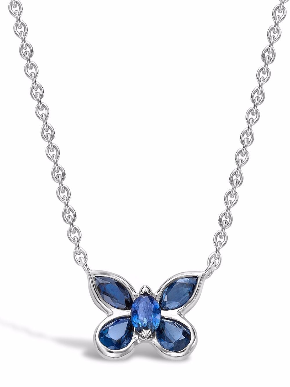 Pragnell 18kt white gold Butterfly sapphire pendant necklace - Silver von Pragnell